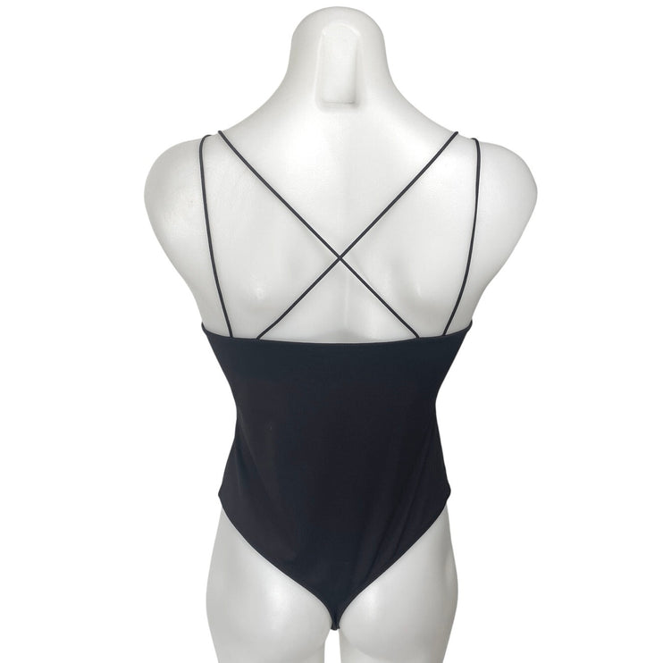 Aritzia Babaton Black Sleeveless Strappy Cami Camisole Tank Bodysuit Top Size L