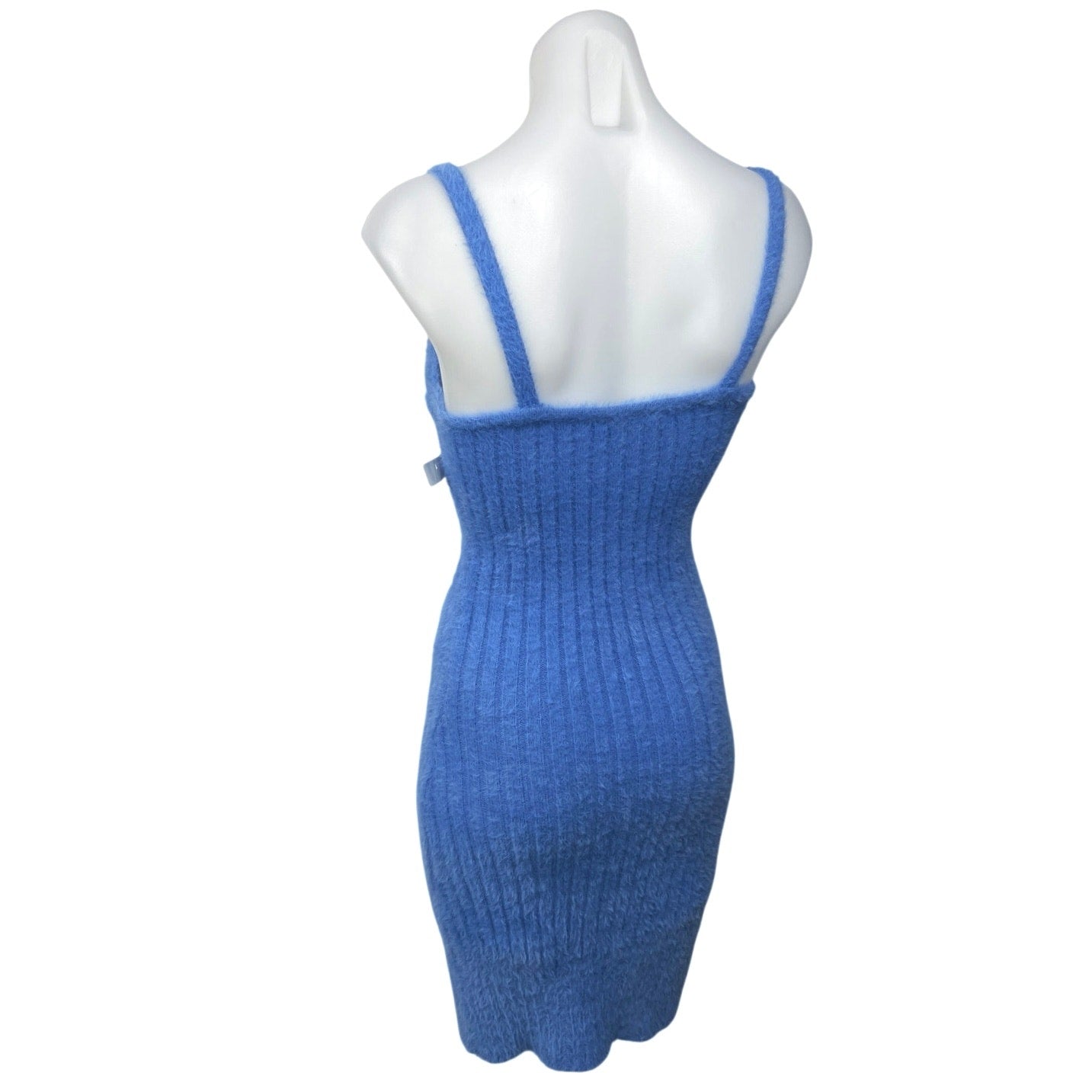 New Freshman 1996 Blue Knit Fuzzy Cardigan Sweater Mini Tank Dress Set Size XS New Freshman 1996 Blue Knit Fuzzy Cardigan Sweater Mini Tank Dress Set Size XS