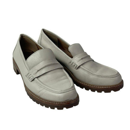 Madewell The Corinne Women's White Leather Round Toe Slip On Loafers Shoes 8.5