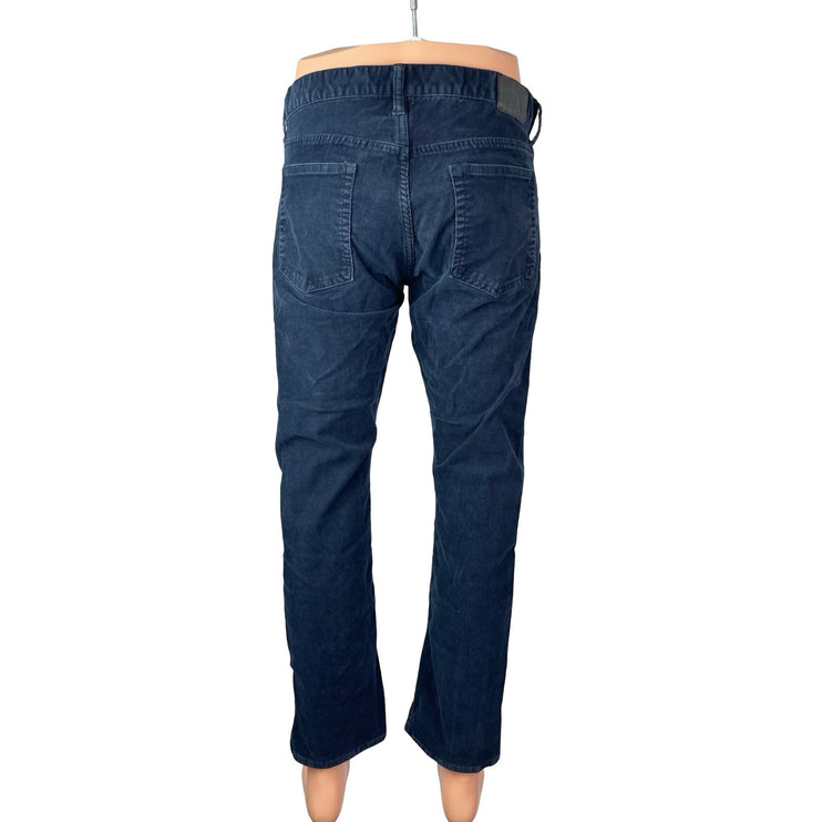 Gap Men's Navy Blue Corduroy Slim Fit Mid Rise Trousers Denim Jeans Size 32x30