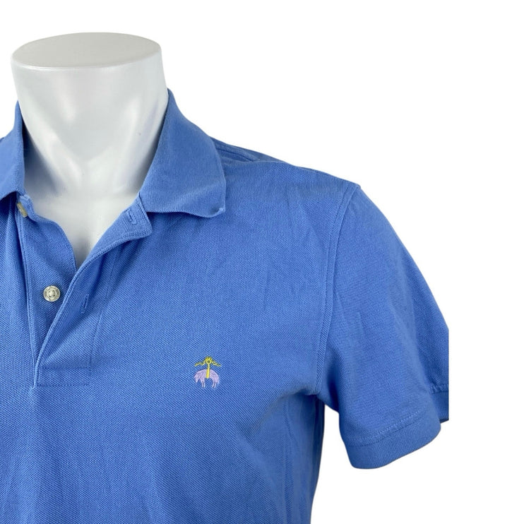 Brooks Brothers Blue Cotton Short Sleeve Slim Fit Performance Polo Shirt Top M