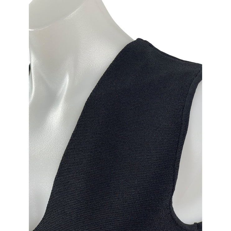 Zara Women's Black Sleeveless V Neck Button Down Waistcoat Suit Vest Tank Top S