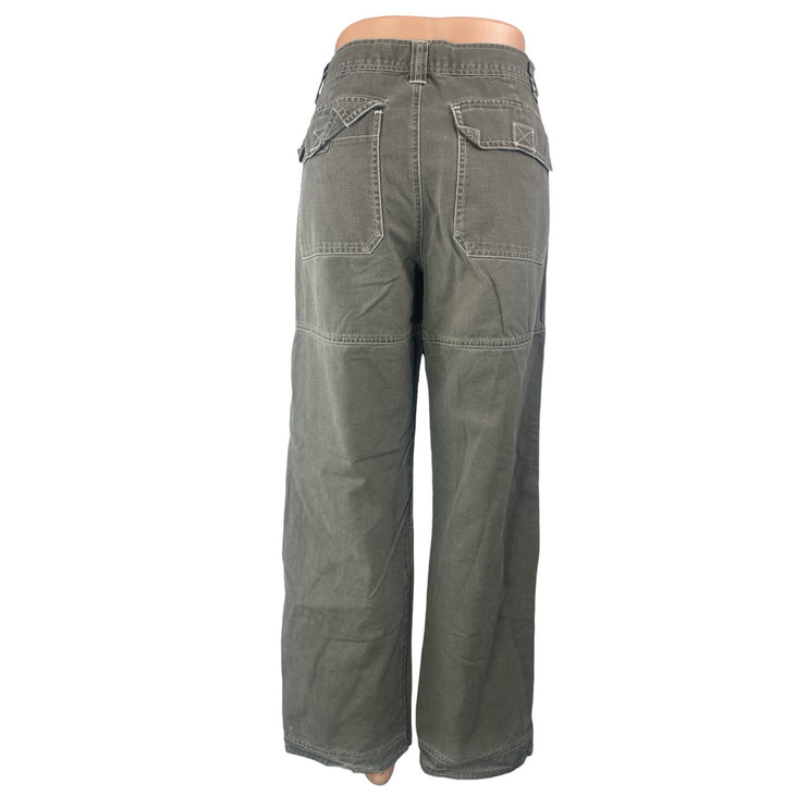 American Eagle Outfitters Women's Gray High Rise Straight Cargo Trousers Pants 6