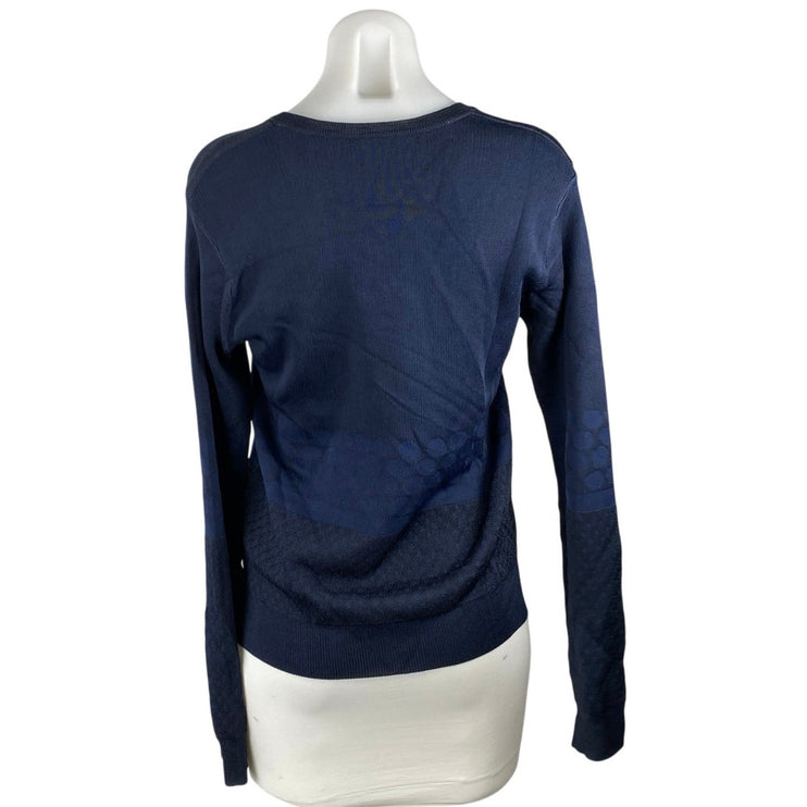 Barneys New York Navy Blue Crewneck Long Sleeve Knit Sweatshirt Sweater Top Sz S