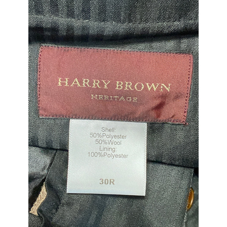 Harry Brown Brown Tan Wool Blend Slim Fit Long Sleeve Blazer Pants Suit Set 30