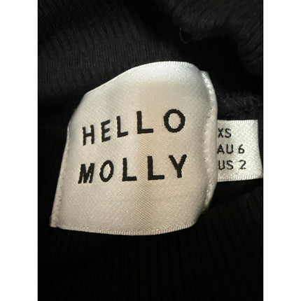 Hello Molly Women's Black Cutout Mock Neck Long Sleeve Crop Shirt Top Size XS
