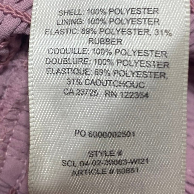 Aritzia Wilfred Pink Long Balloon Sleeve Deep V Neck Smocked Blouse Crop Top XS