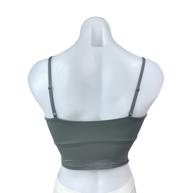 Skims Women's Gray Sleeveless Scoop Neck Knit Cami Camisole Tank Crop Top Sz S