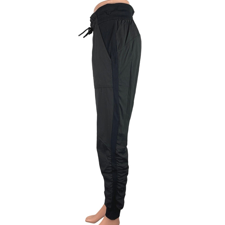 Lululemon Black High Rise Smocked Waist Drawstring Athletic Jogger Pants Size 6