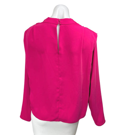 Aritzia Babaton Women's Hot Pink Long Sleeve Cowl Neck Shirt Blouse Top Size S