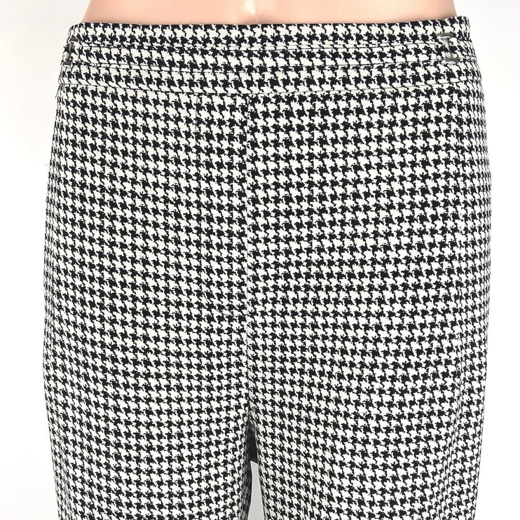 SOHO Black White Houndstooth High Rise Cuffed Hem Straight Leg Ankle Pants Sz XL