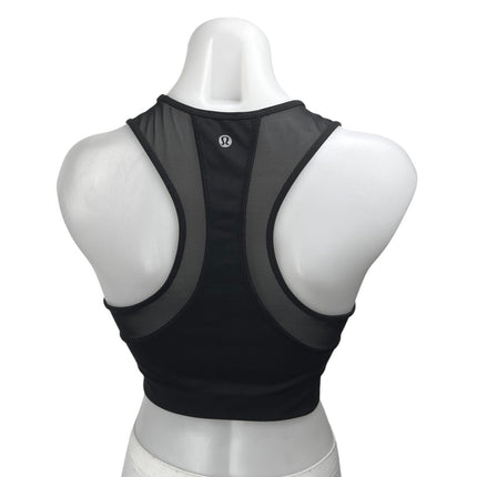 Lululemon Soul Black Mesh Sleeveless Racerback Yoga Athletic Crop Top Size M