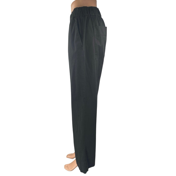 Everlane Women's Black Straight Wide Leg High Waist Pull On Trousers Pants Sz 10