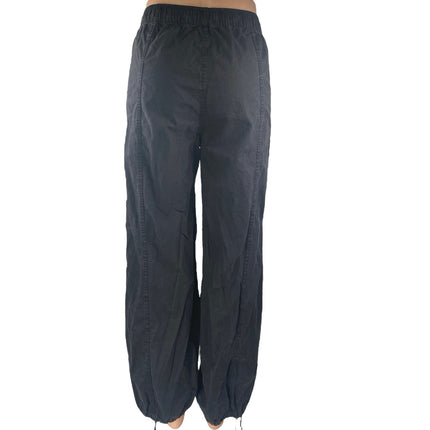 Zara Women's Black Elastic Waist Straight Tapered Leg Trousers Jogger Pants Sz S