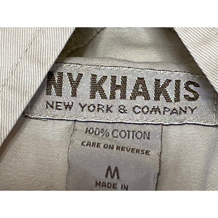 NY Khakis Beige Sleeveless Square Neck Overall Playsuit Jumper Shorts Romper M