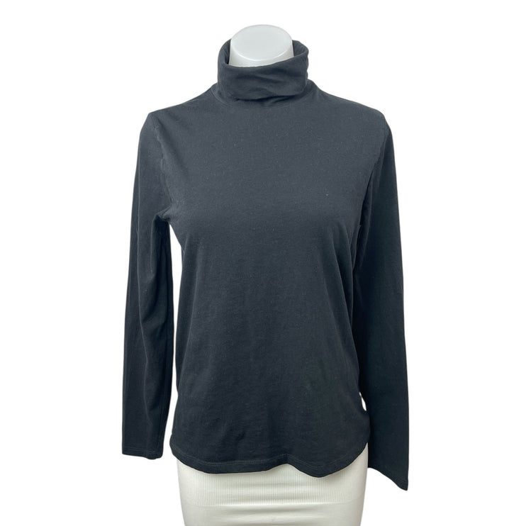 J.Crew Women's Black Turtleneck Foldover Long Sleeve Sweatshirt Sweater Top Sz M