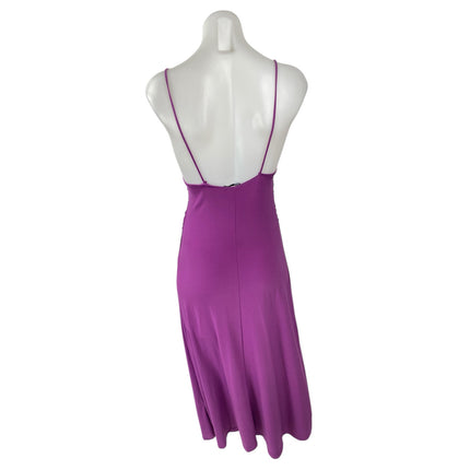 Zara Women's Purple Sleeveless V Neck Ruched Cami Tank Maxi Slip Dress Size S