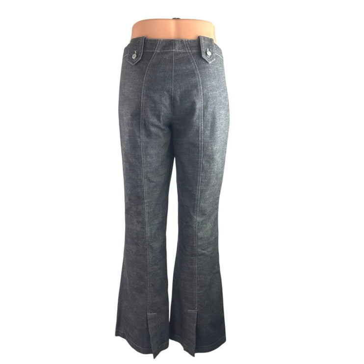 Staccato Paper Bag Gray High Waisted Wide Leg Bootcut Flare Denim Jeans Pants 32