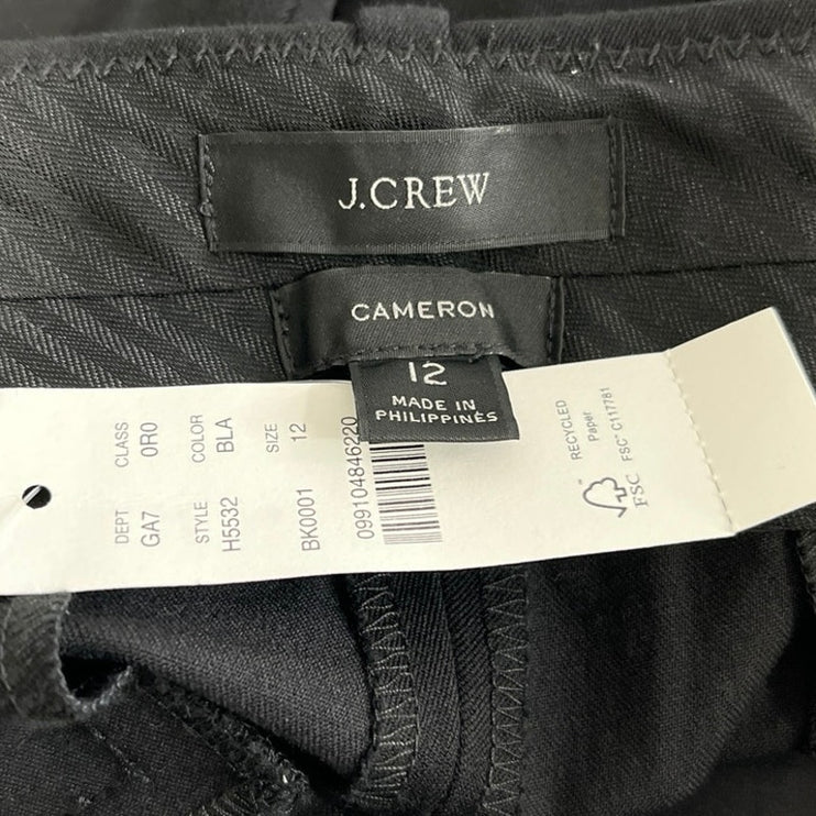 NEW J.Crew Women's Black Cameron High Waist Ankle Trouser Dress Pants Size 12