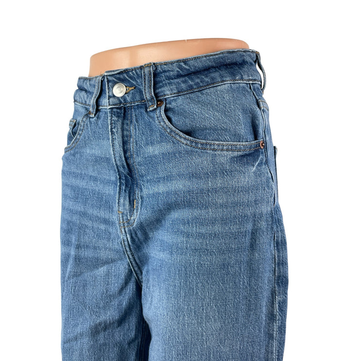 H&M Women's Blue High Waisted Wide Leg Baggy Y2k Casual Denim Jeans Size 8