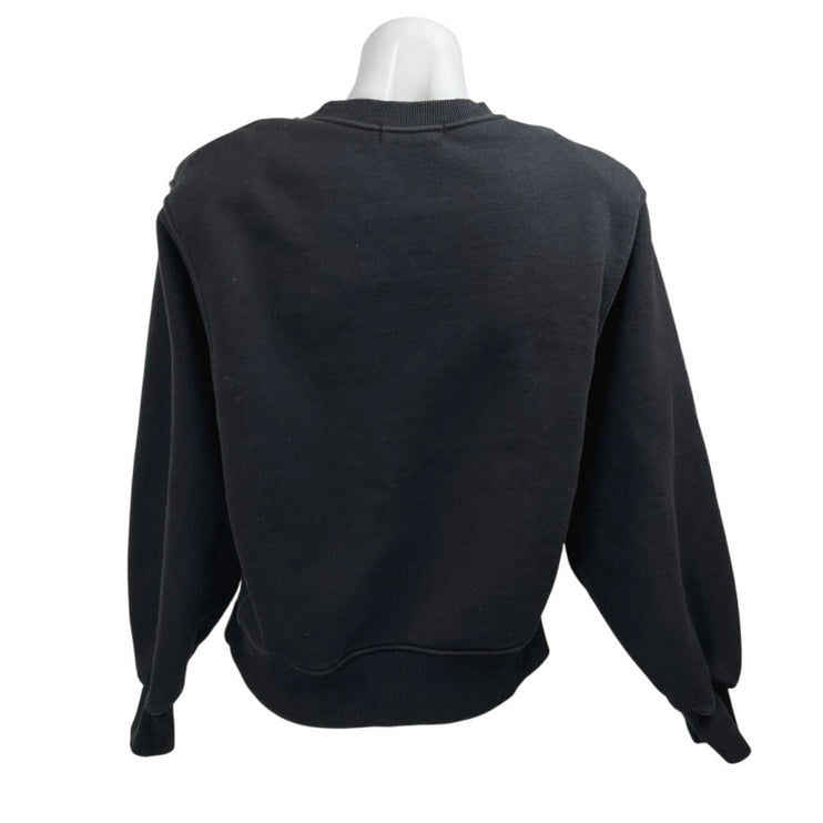 Frankie Shop Black Balloon Long Sleeve Crew Neck Sweater Sweatshirt Top Size XS