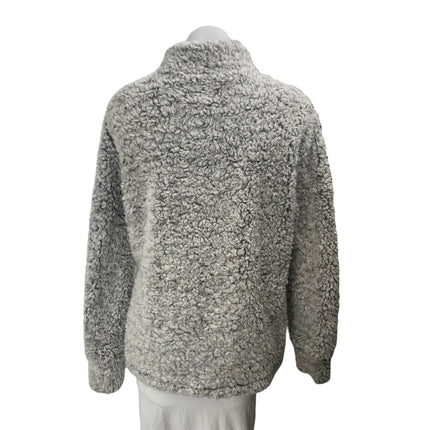 Weatherproof Vintage Women's Gray Quarter Zip Teddy Long Sleeve Sweater Top M