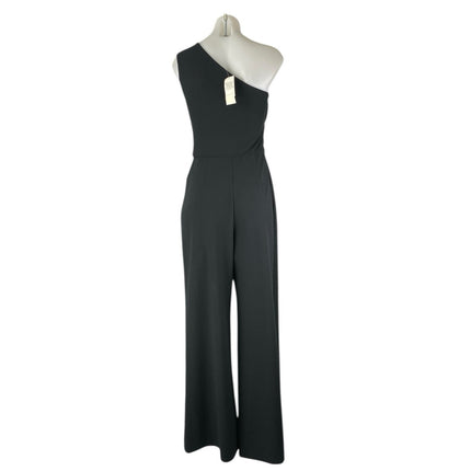 NEW Abercrombie & Fitch Black Sleeveless One Shoulder Wide Leg Romper Jumpsuit S