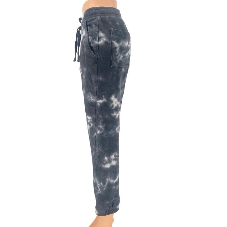 Mauby Womens Black Marble Tie-Dye Elastic Waist Pull On Jogger Sweatpants Size M