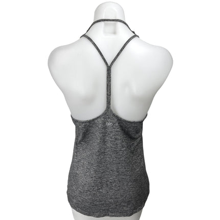 Alo Yoga Heather Gray Halter Sleeveless Y-Strap Athletic Workout Gym Tank Top M