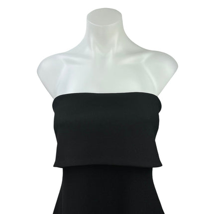 NEW Meshki Mariska Black Strapless Crepe Foldover Bandeau Mini Bodycon Dress 2XL