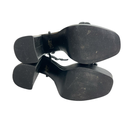 Steve Madden LOFTY Women's Black Block High Heels Slingback Platform Sandals 7.5