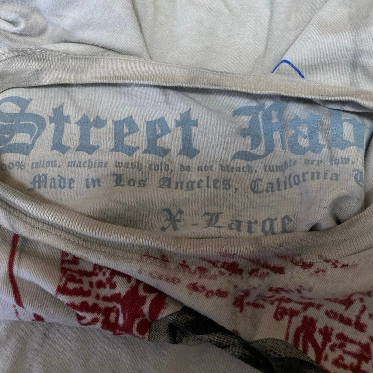 Street Fabrix Tan Gray Crewneck Short Sleeve Medusa Graphic Tee T-shirt Top XL