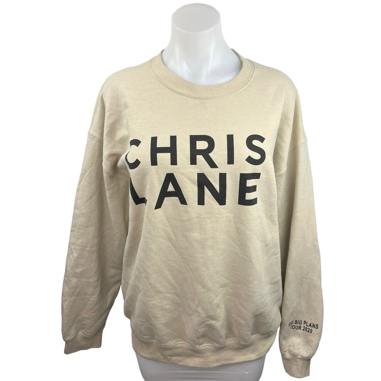 Gildan Khaki Chris Lane Big Big Plans Tour 2020 Crewneck Pullover Sweatshirt L