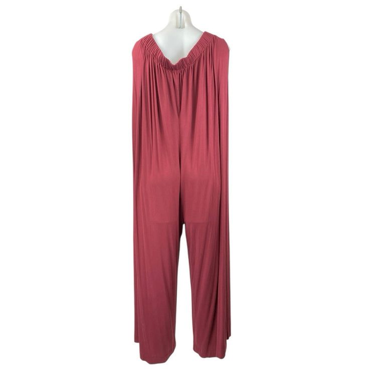 Free People Women's Red Pink Sleeveless Palazzo Wide Leg Romper Jumpsuit Size M