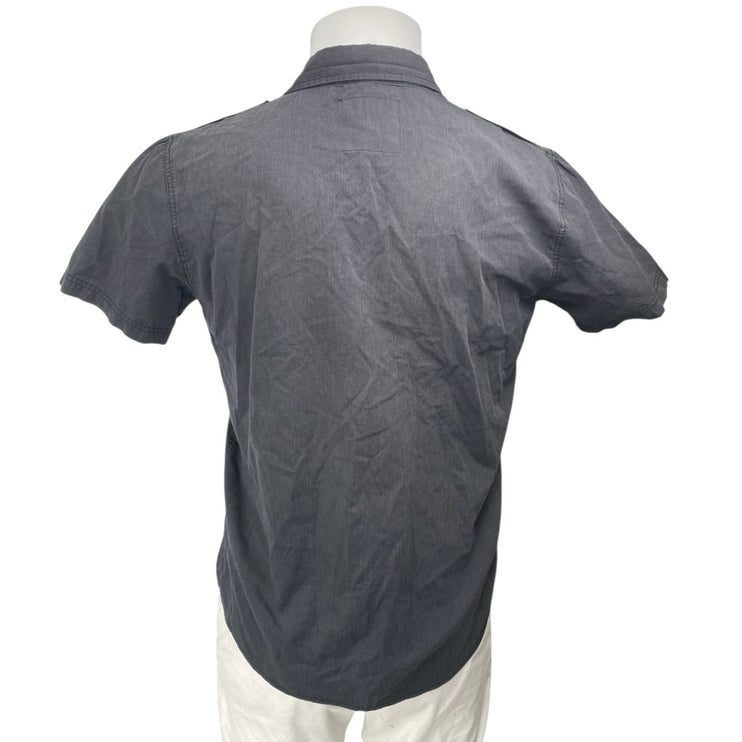 Modern Culture Men's Black Short Sleeve Pockets Button Up Shirt Top Size S