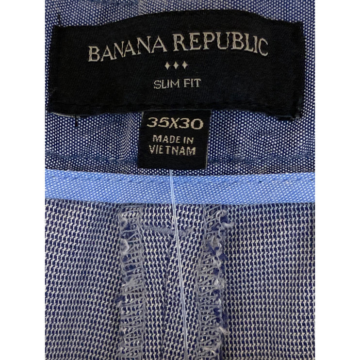 NEW Banana Republic Men's Blue Stretch Slim Fit Trousers Dress Pants Size 35
