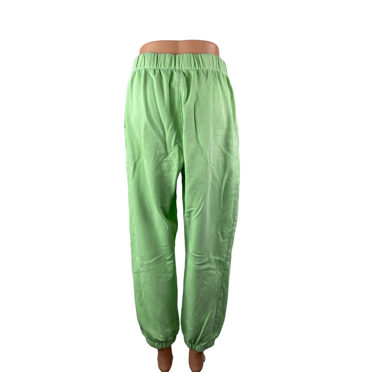 Gap Women's Green Fleece Knit High Rise Baggy Tapered Jogger Sweat Pants Size M