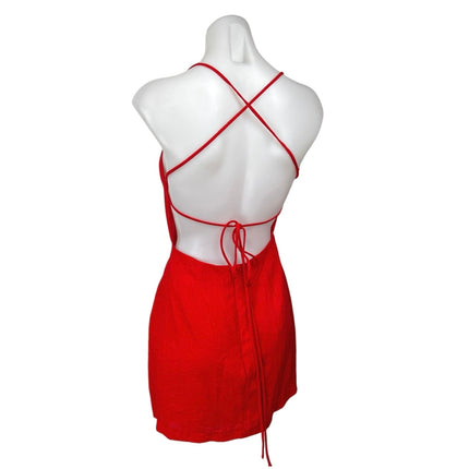 Princess Polly Red Strappy Sleeveless Cami Camisole Tank Fit & Flare Dress 4