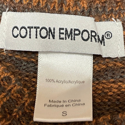 Cotton Emporium Brown Heart Diamond Print Sleeveless Tank Sweater Vest Size S