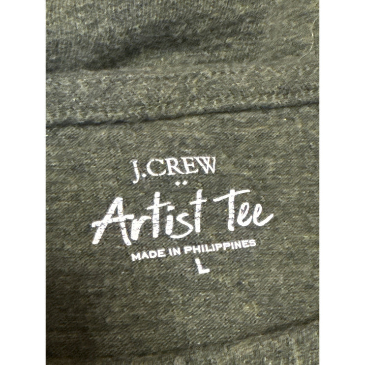 J.Crew Artist Tee Women's Green Long Sleeve Knit Basic Boat Neck T Shirt Top L