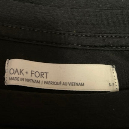 Oak + Fort Women's Black Knit Short Sleeve Crew Neck Tee T-Shirt Top Size S