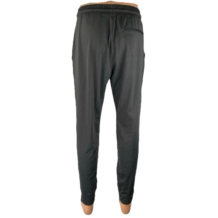 01. Algo Men's Dark Gray High Rise Tapered Leg Performance Joggers Sweatpants M