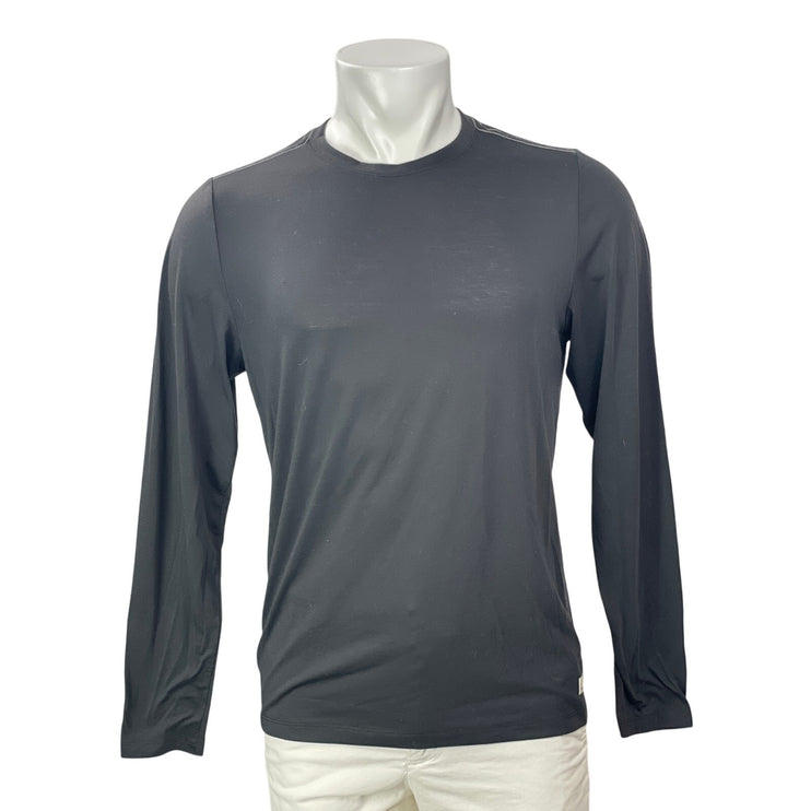 Vuori Men's Black Gray Basic Casual Long Sleeve Crew Neck T Shirt Tee Top Size M