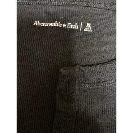 Abercrombie & Fitch Womens Black Sleeveless Button Down Crop Tank Shirt Top XL