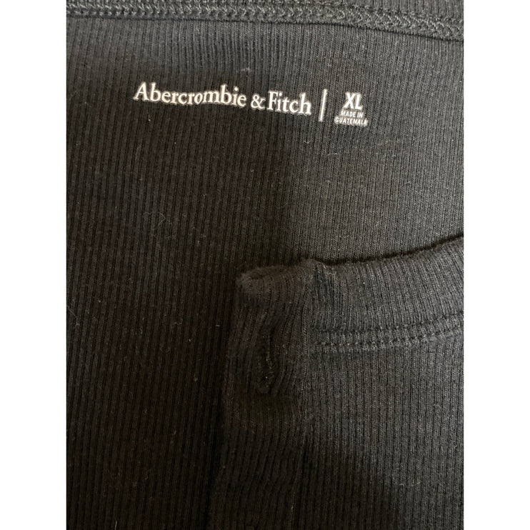 Abercrombie & Fitch Womens Black Sleeveless Button Down Crop Tank Shirt Top XL