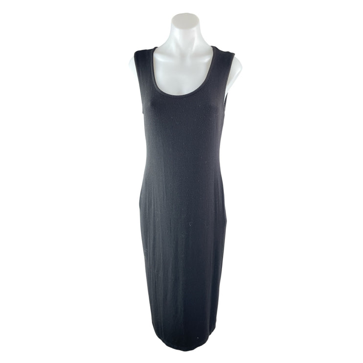 Rachel Zoe Women's Black Scoop Neck Sleeveless Knit Tank Slit Midi Dress Size M