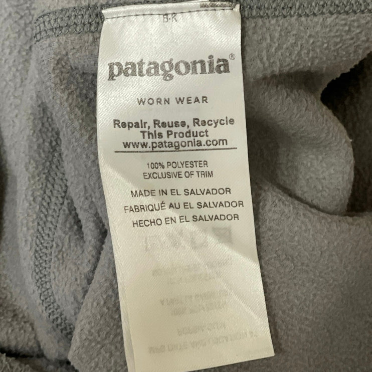 Patagonia Micro D Fleece Men's Gray Rabbit Logo 1/4 Zip Pullover Sweater Top L