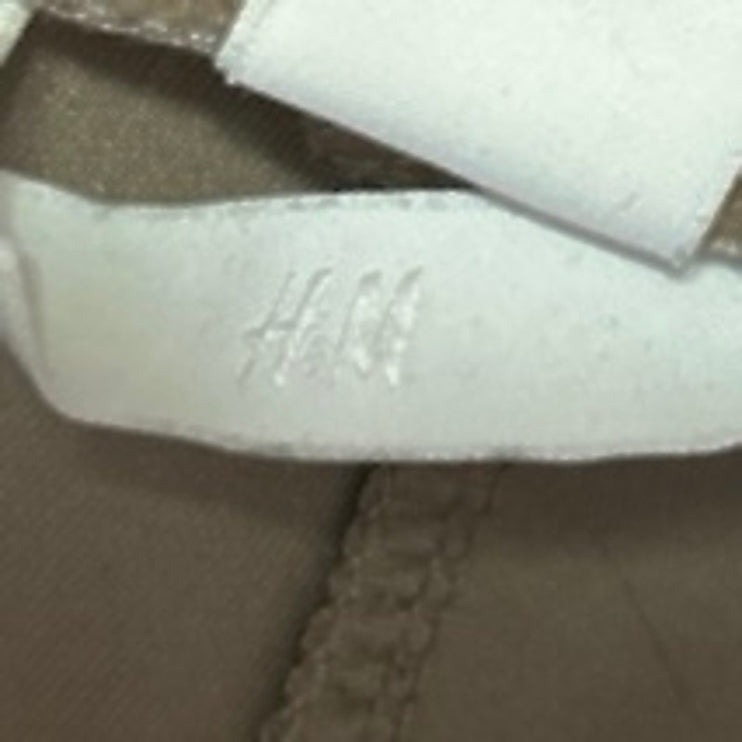 H&M Women's Beige Tan High Waisted Flared Bootcut Stretch Trousers Pants Size S