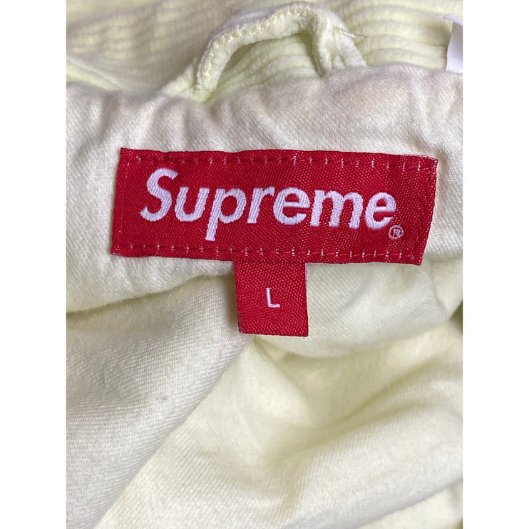 Supreme Women's Yellow Corduroy Long Sleeve Zip Up Collared Shirt Jacket Top L