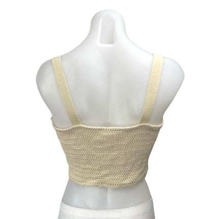 Zara Yellow Floral Crochet Knit Sunflower Sleeveless Camisole Tank Crop Top L